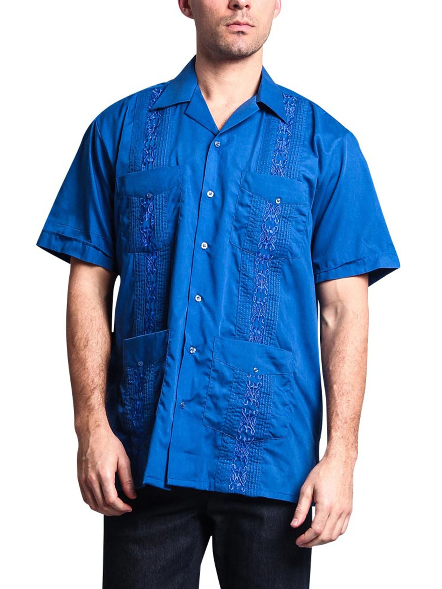 Guayabera Embroidered Pleated Cuban Shirt