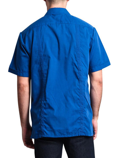 Guayabera Embroidered Pleated Cuban Shirt