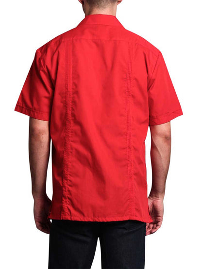 Guayabera Embroidered Pleated Cuban Shirt