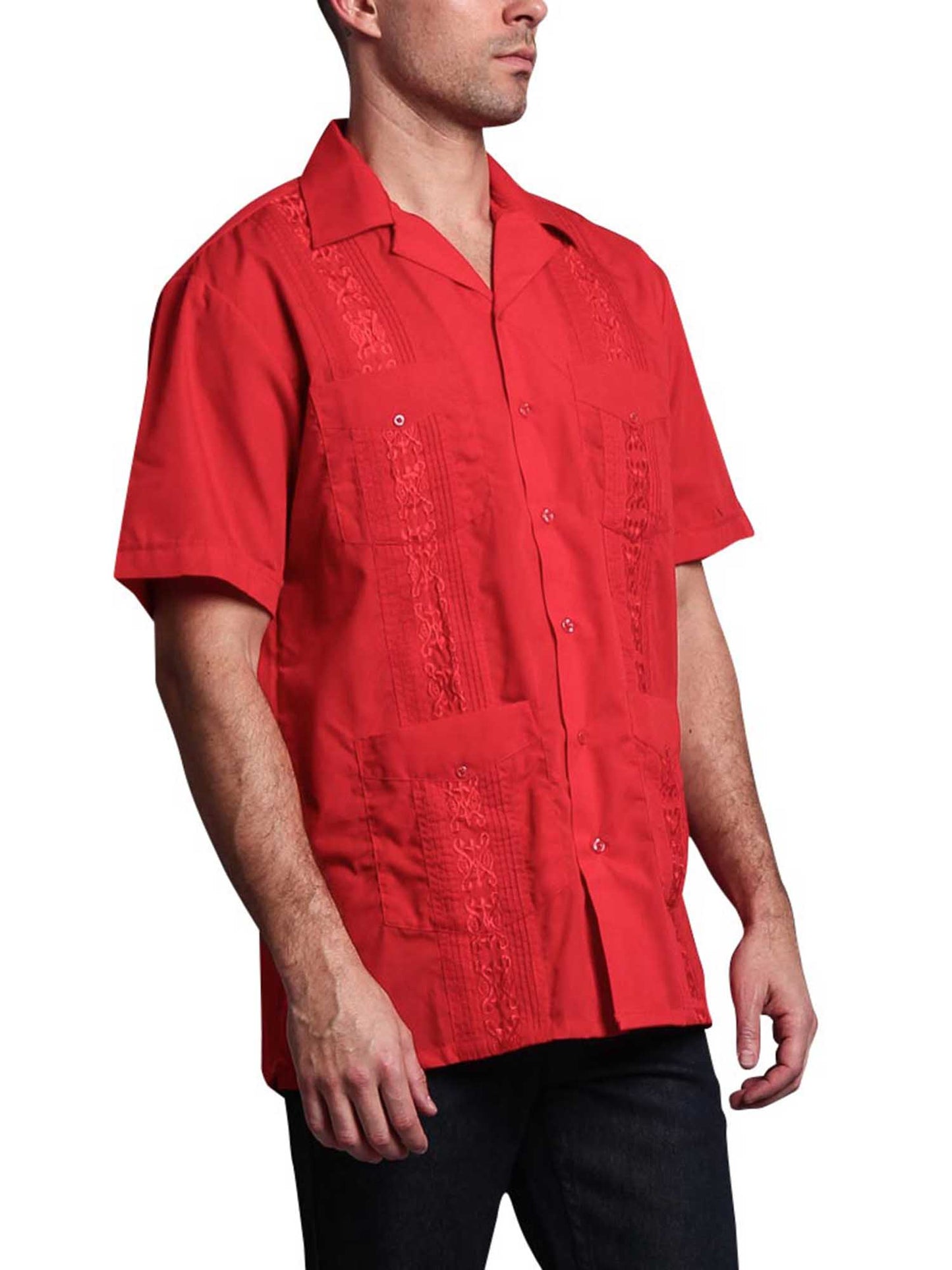 Guayabera Embroidered Pleated Cuban Shirt