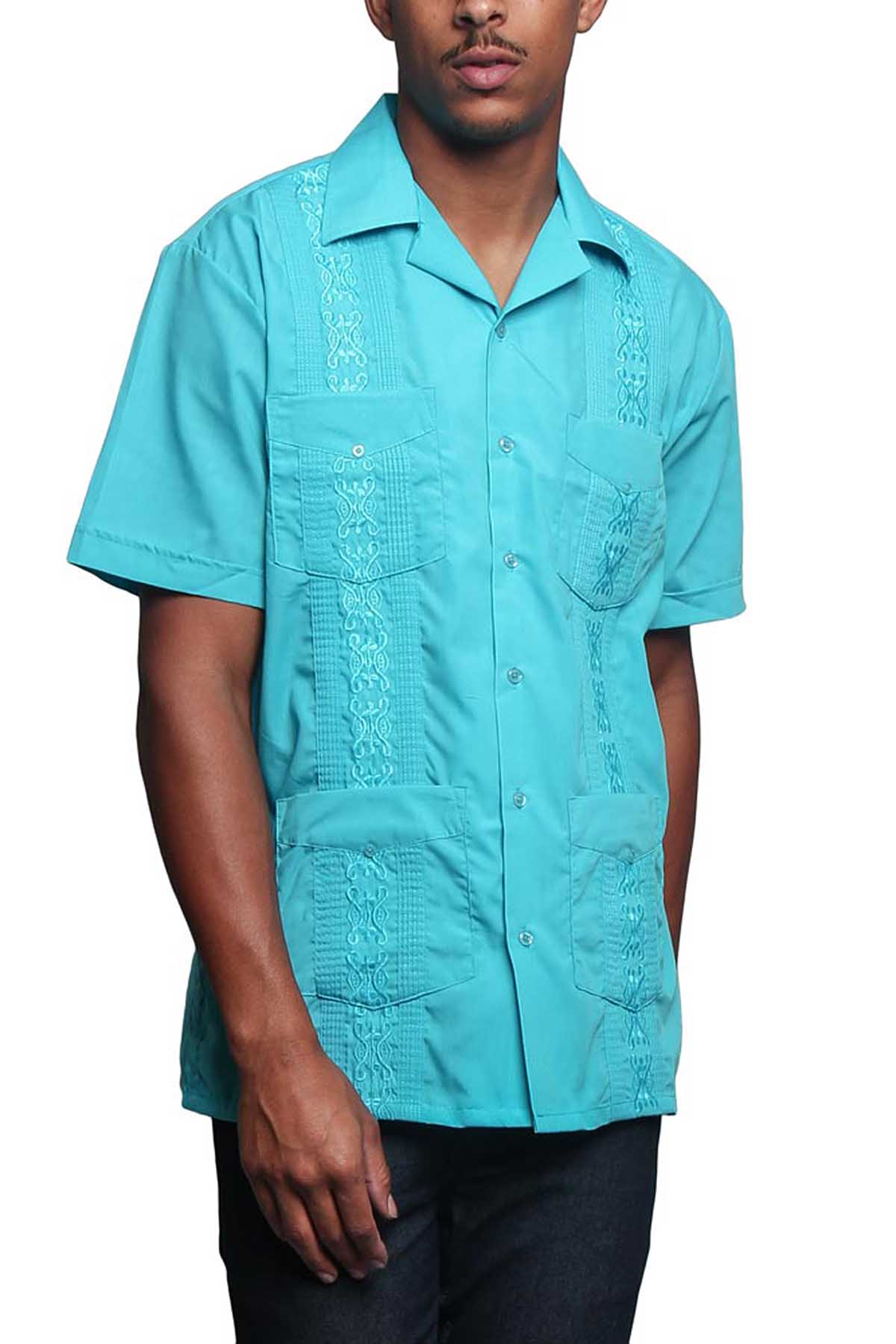 Guayabera Embroidered Pleated Cuban Shirt