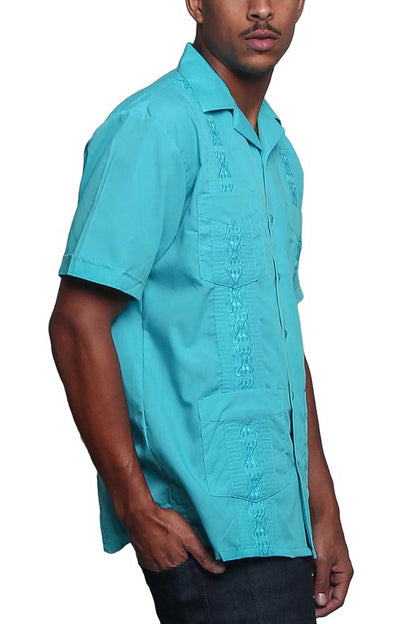 Guayabera Embroidered Pleated Cuban Shirt