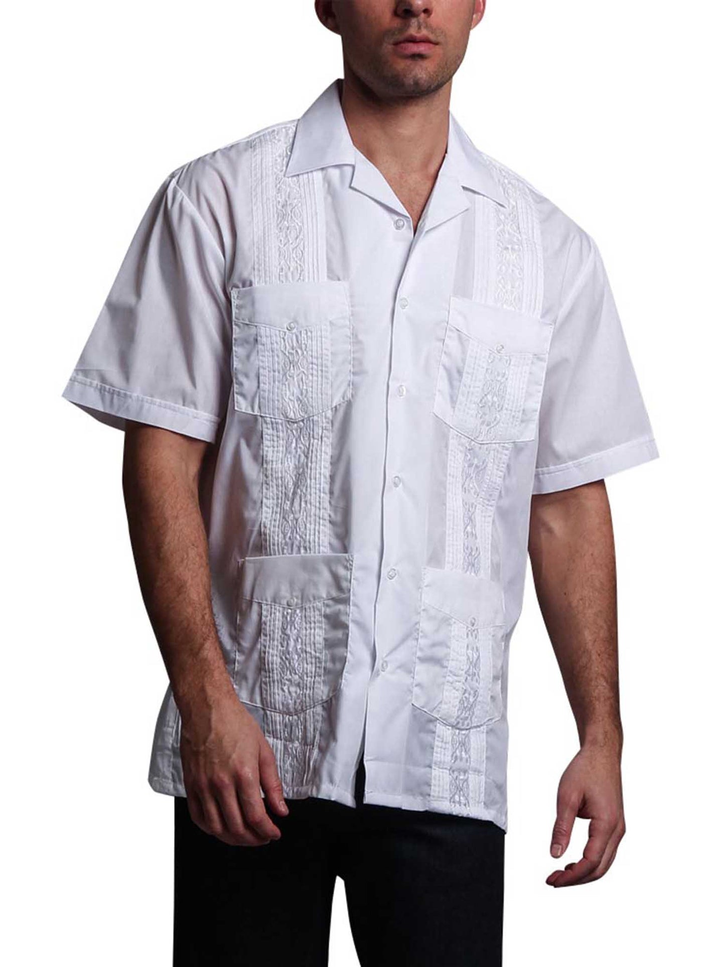 Guayabera Embroidered Pleated Cuban Shirt