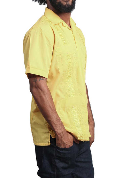 Guayabera Embroidered Pleated Cuban Shirt