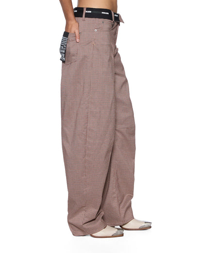 BARREL TROUSER FLIP HOUNDSTOOTH