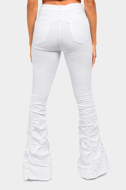High Waisted Shirred Jeans