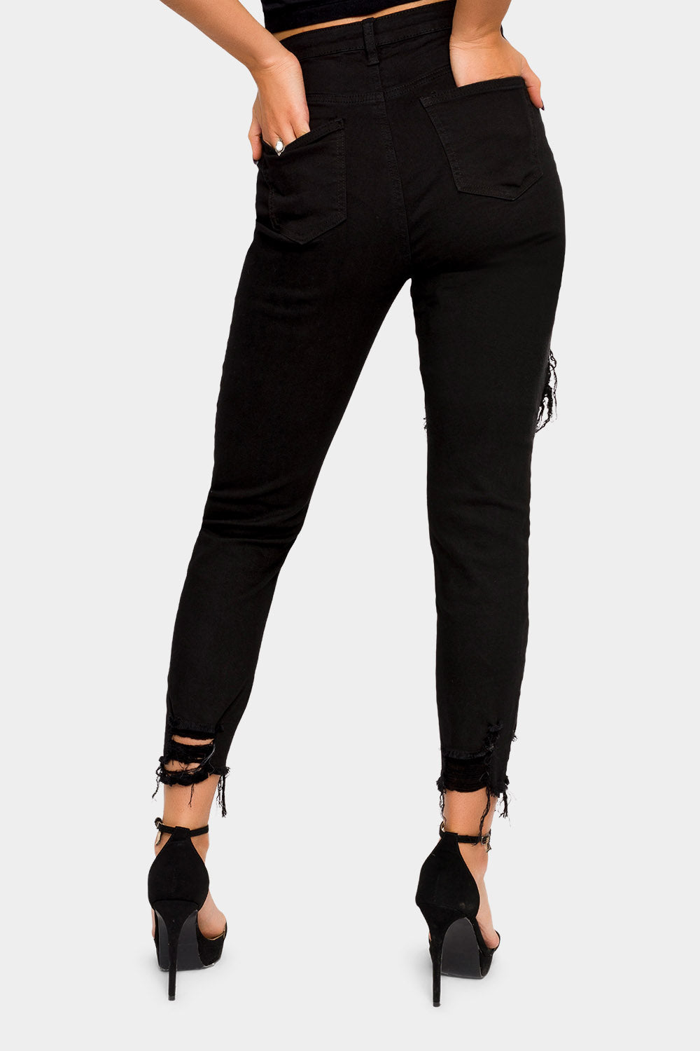 Destroyed High Rise Skinny Jeans