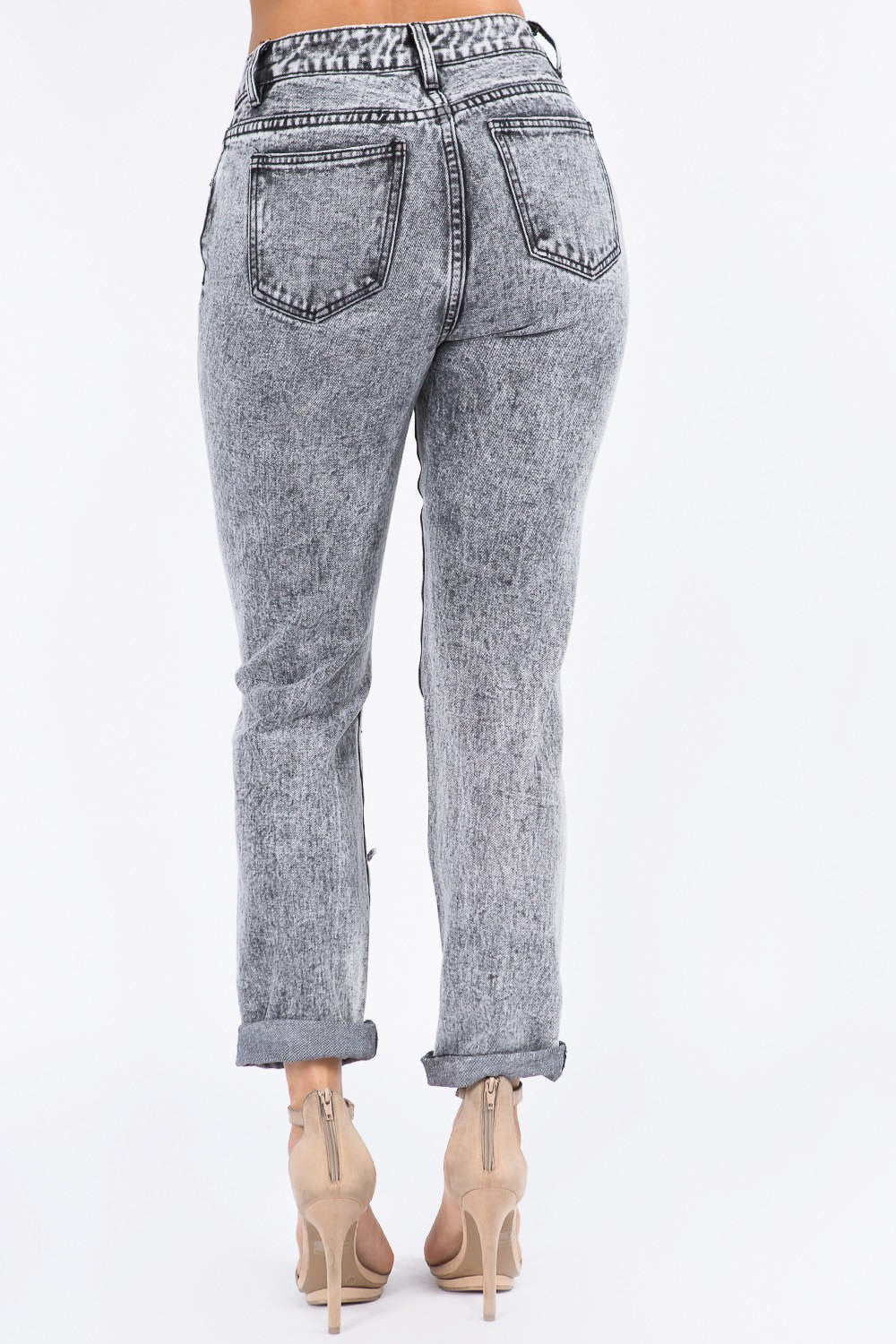 High Waist Acid Wash Mom Jeans