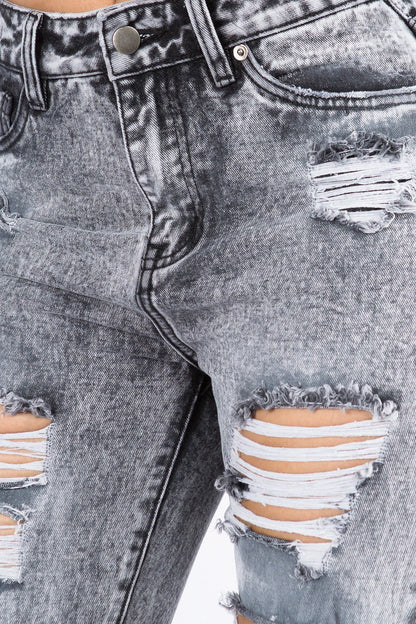 High Waist Acid Wash Mom Jeans