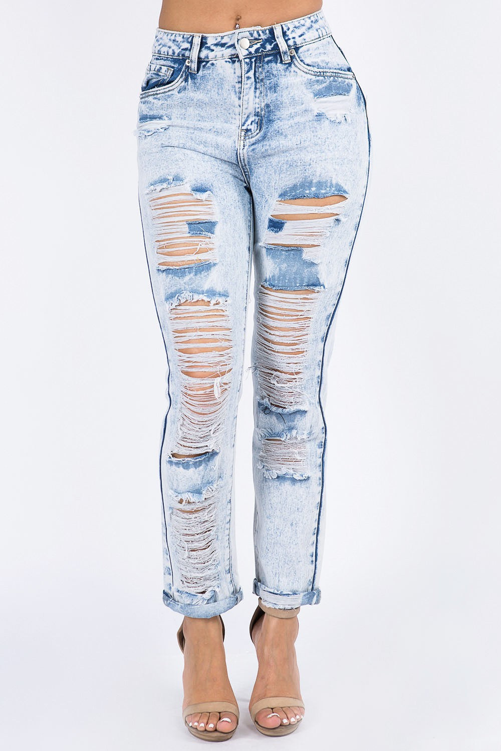 High Waist Acid Wash Mom Jeans