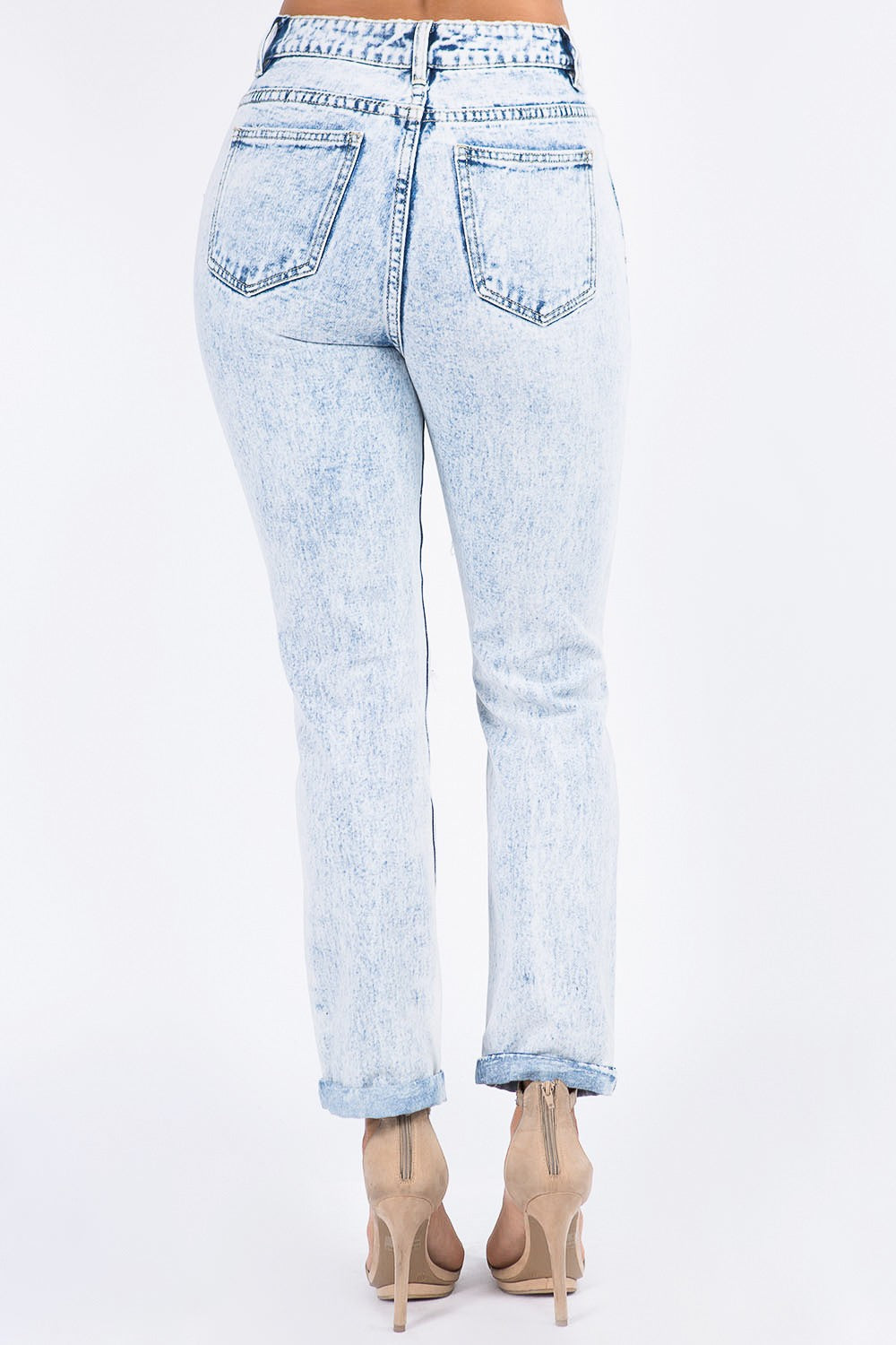 High Waist Acid Wash Mom Jeans