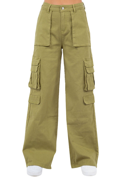 Women's Essential High Waist Multi Pocket Cargo Pants