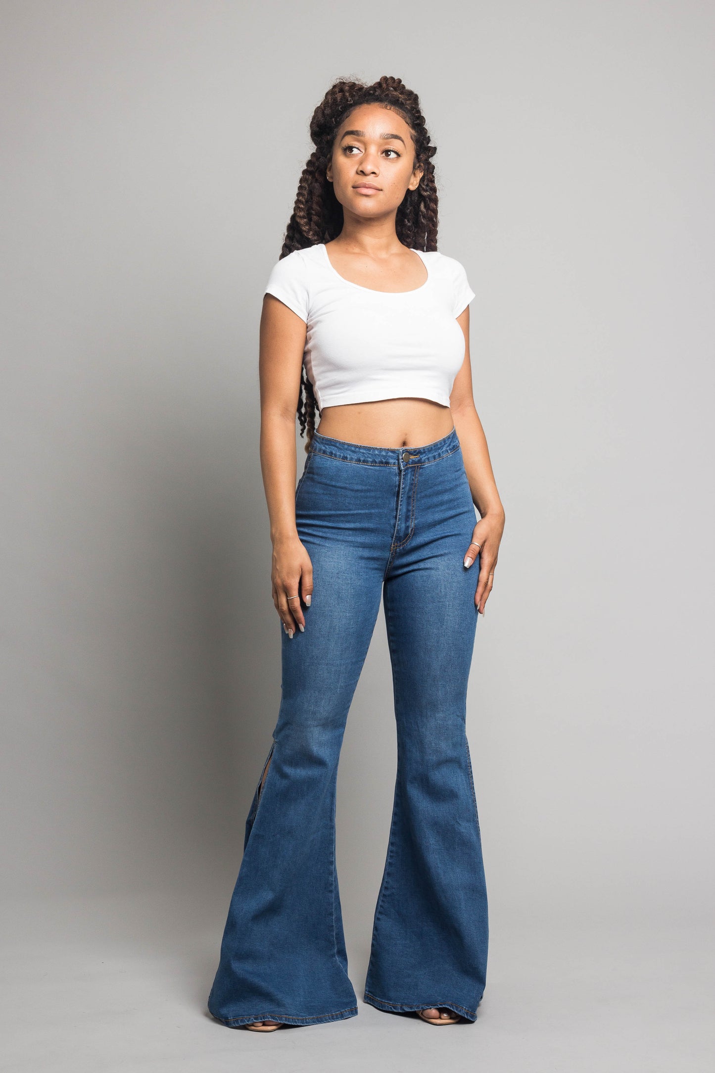 Bell Bottom Slit Jeans