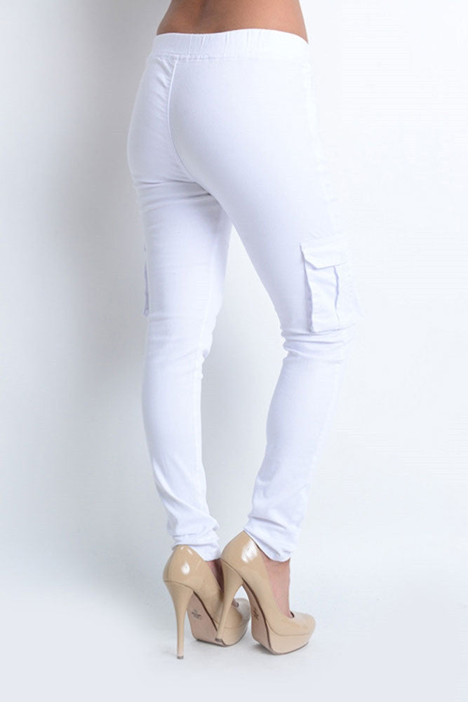 Women's Solid Skinny Cargo Jogger Pants