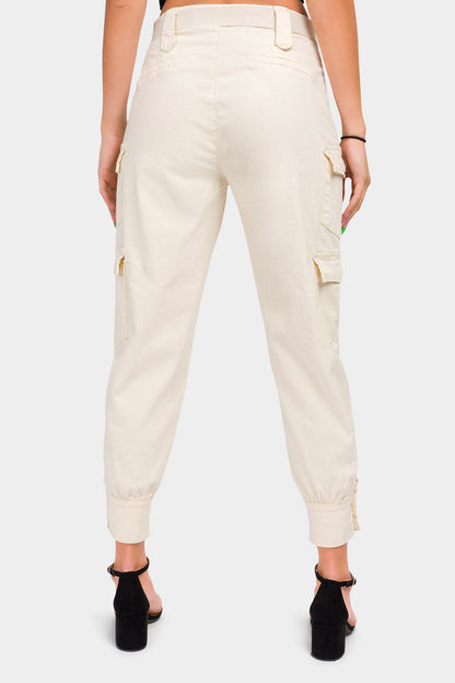 High Waist Cargo Pants with Belt