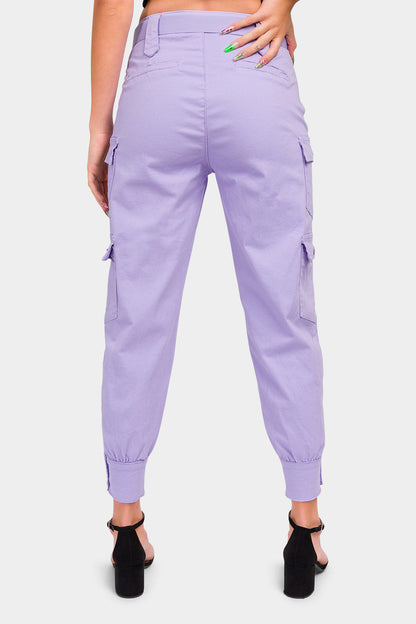 High Waist Cargo Pants with Belt