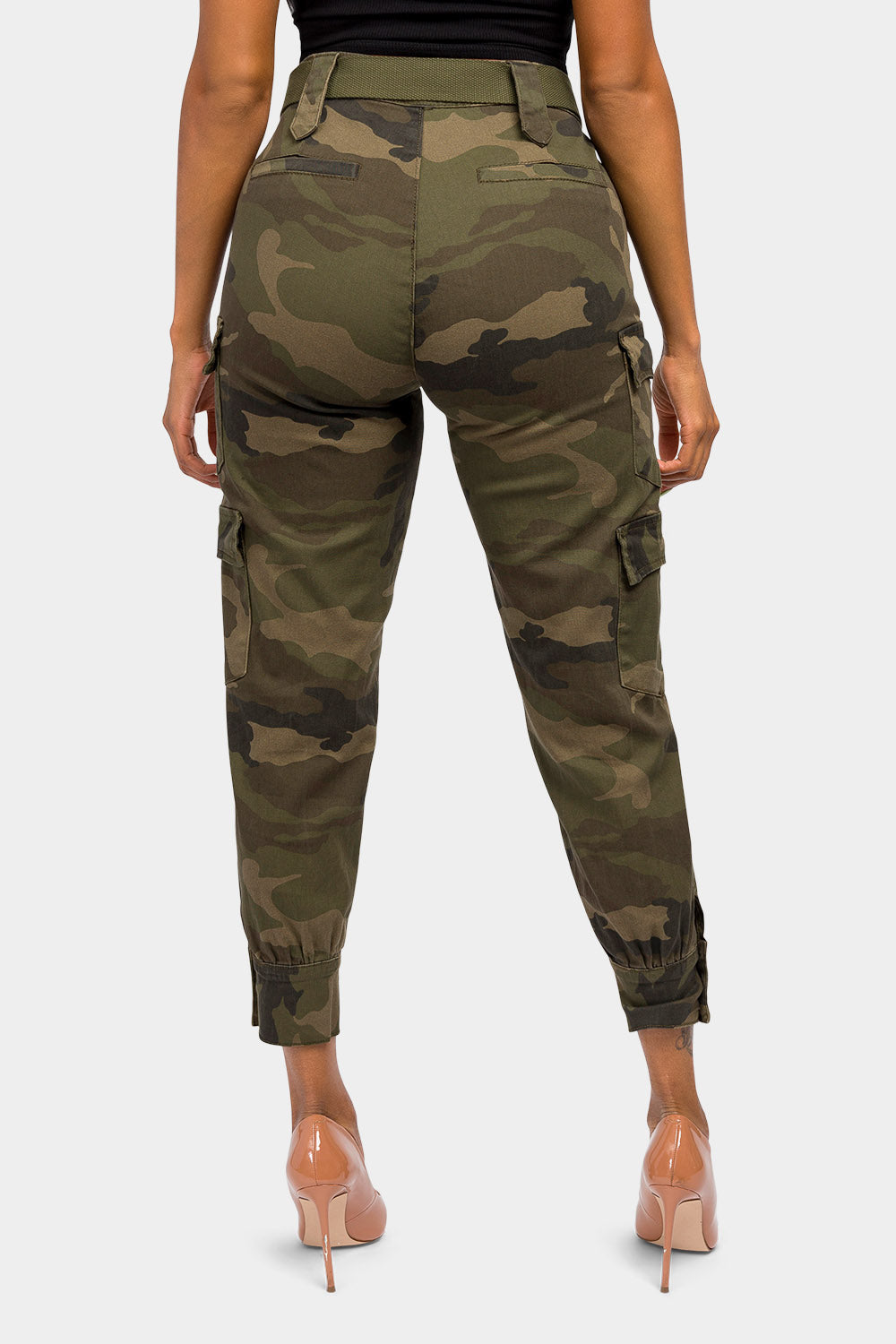 High Waist Cargo Pants with Belt