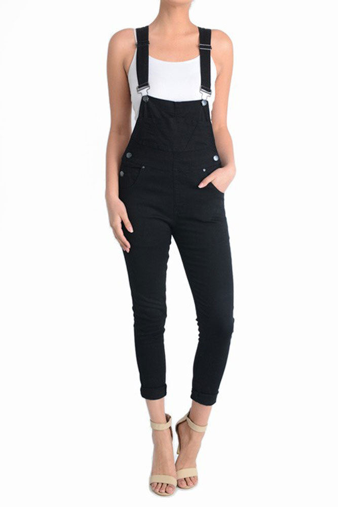 Women's Solid Skinny Overalls