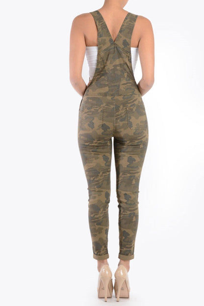 Women's Ripped Skinny Overalls