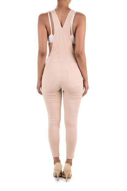 Women's Destroyed Skinny Overalls