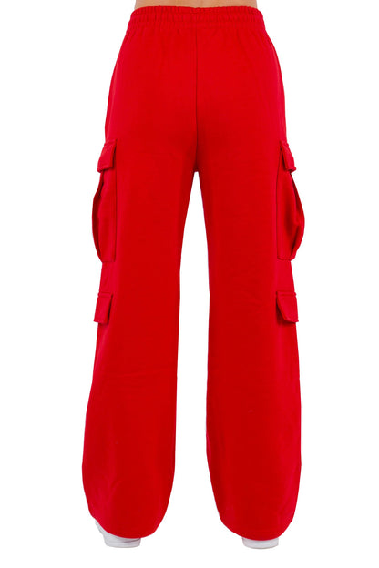 Women's Essential High Waist Wide Fit Cargo Sweat Pants