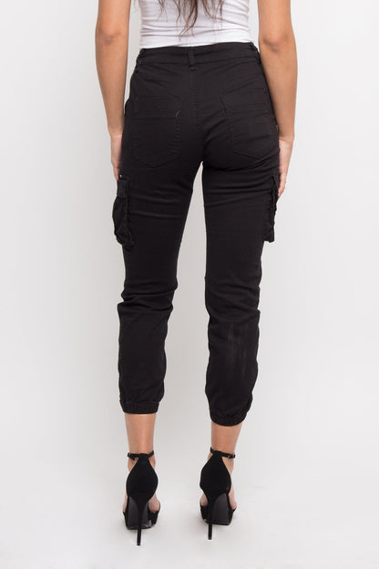 Women's Essential Basic Cropped Colored Cargo Joggers