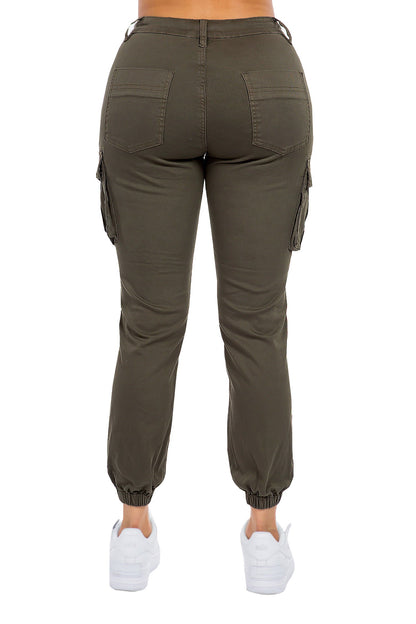 Women's Essential Basic Cropped Colored Cargo Joggers (New Colorways)