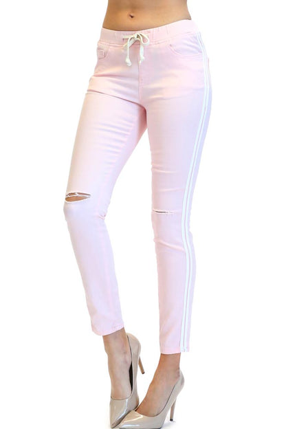 Women's Destroyed Thick Side Striped Jogger