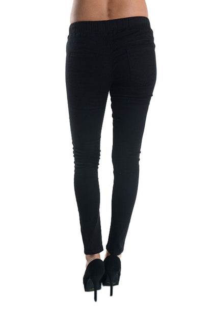 Women's Solid Ripped Skinny Jogger Pants