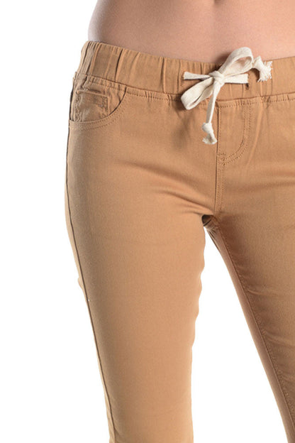 Women's Solid Ripped Skinny Jogger Pants