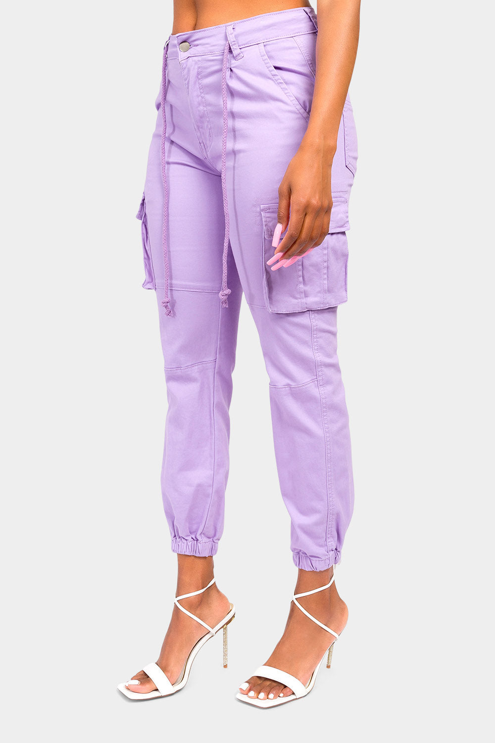 Women's Essential Basic Cropped Colored Cargo Joggers