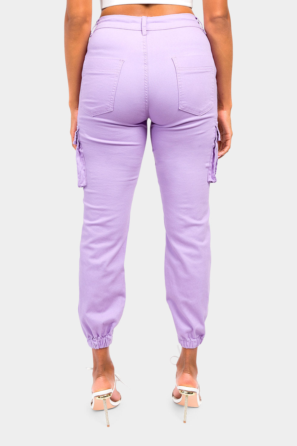 Women's Essential Basic Cropped Colored Cargo Joggers
