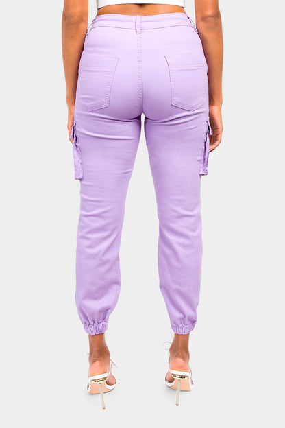 Women's Essential Basic Cropped Colored Cargo Joggers