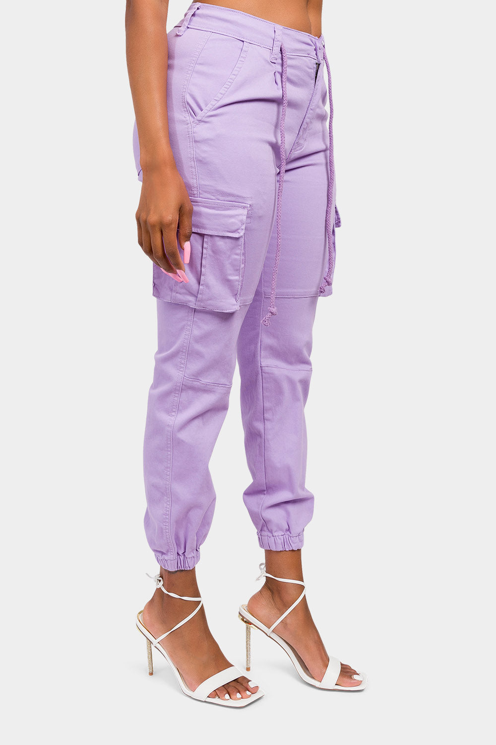 Women's Essential Basic Cropped Colored Cargo Joggers