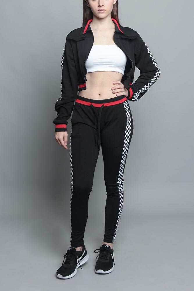 Side Checkered Tracksuit