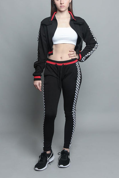 Side Checkered Tracksuit