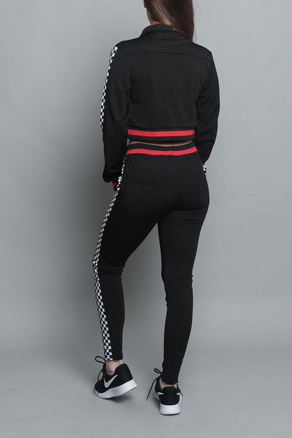 Side Checkered Tracksuit