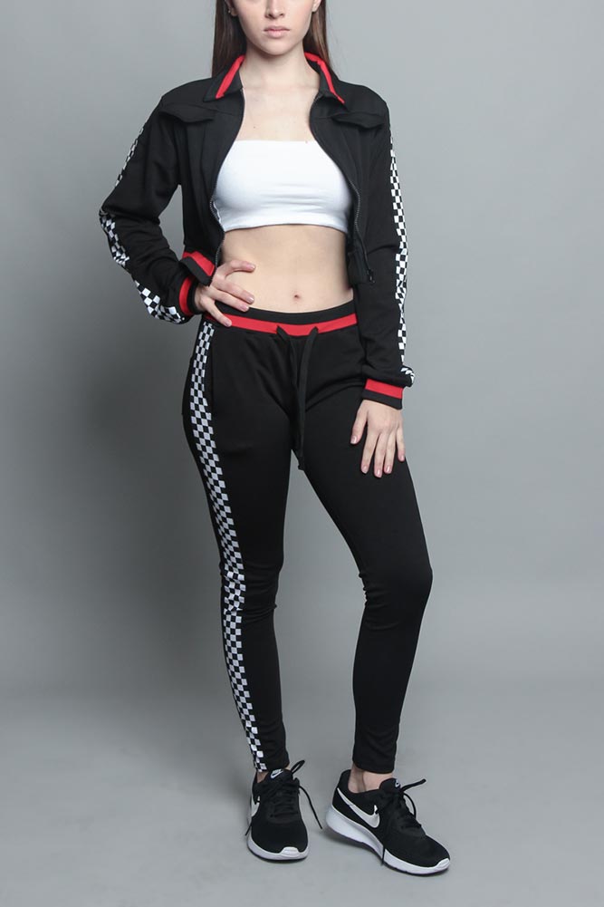 Side Checkered Tracksuit