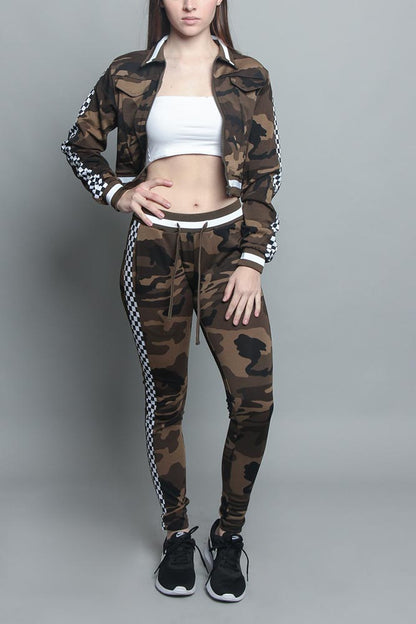 Side Checkered Tracksuit