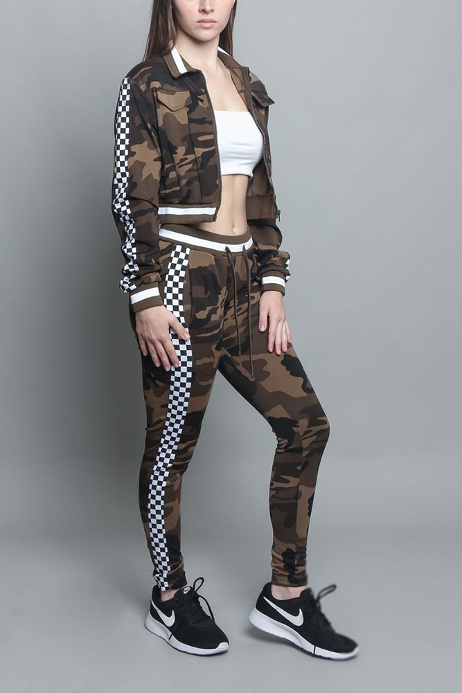 Side Checkered Tracksuit