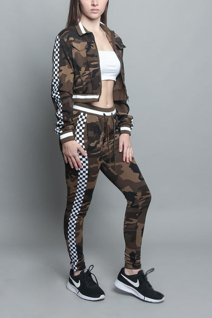 Side Checkered Tracksuit