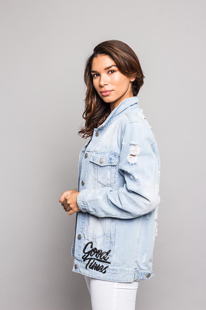 Good Times Savage Tiger Denim Jean Jacket