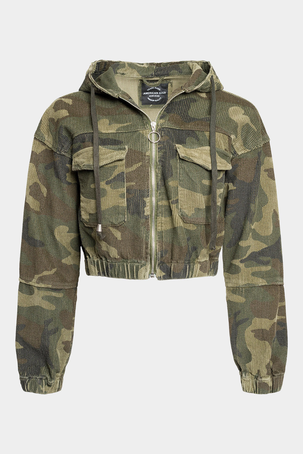 Corduroy Cropped Hoodie Jacket