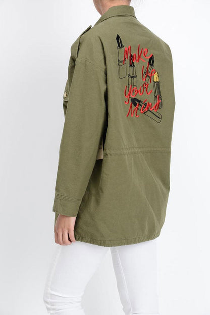 Women's Embroidered Military Jacket