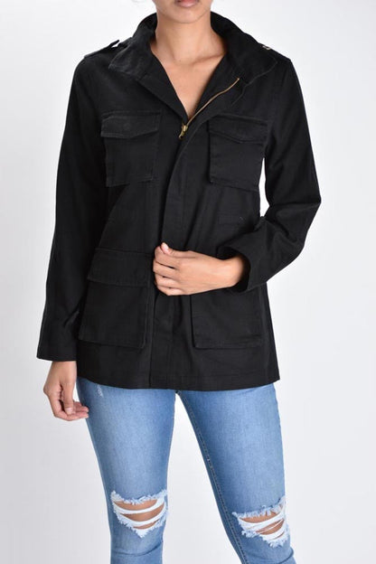 Women's Hooded Cargo Jacket
