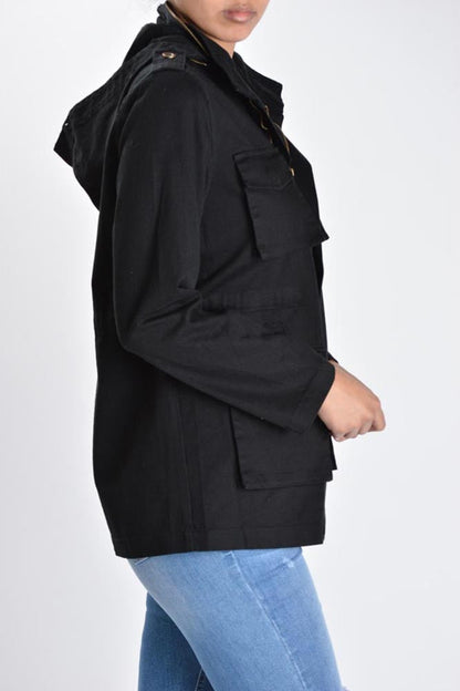 Women's Hooded Cargo Jacket