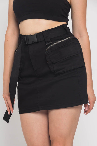 Military Style Utility Pocket Skirt