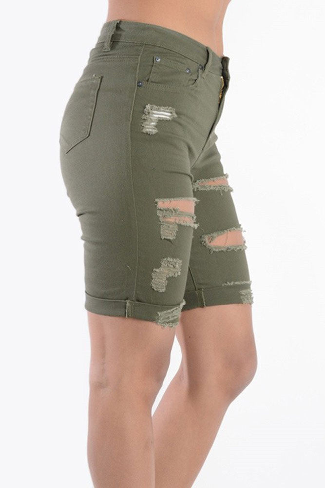 Women's Destroyed Skinny Shorts