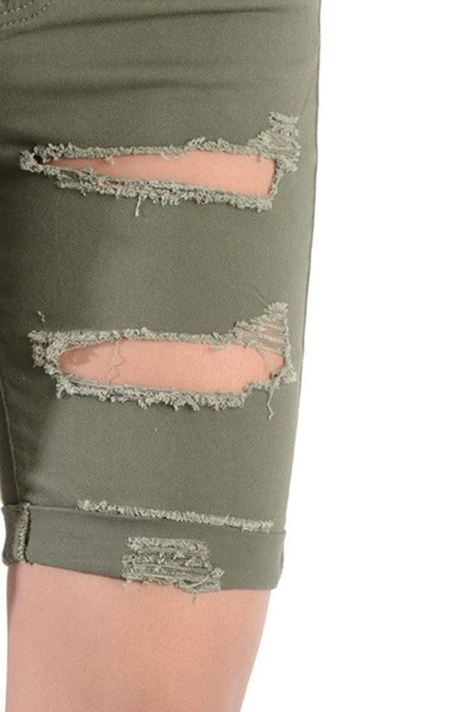 Women's Destroyed Skinny Shorts