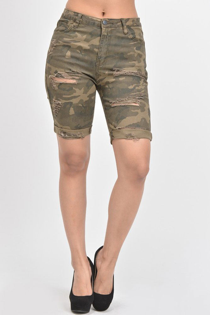 Women's Destroyed Skinny Shorts